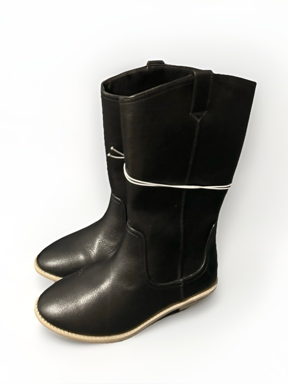 Cat & Jack Black Kids Tall Pull-On Boots Girls Size 3 NWT